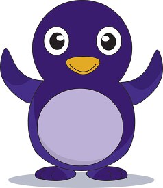 cute purple penguin animal clipart