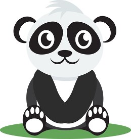 cute sitting panda clipart