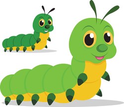 cute smiling caterpillar insect clipart