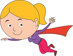 cute supergirl flying clipart