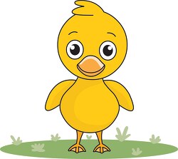 cute yellow duck standing clipart
