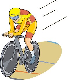 cyclist wearing a helmet while racing on bike clipart