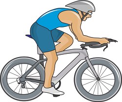 cyclist with helmet riding bike clipart