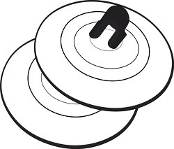 Cymbals black outline Clipart