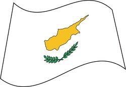 Cyprus flag flat design wavy clipart
