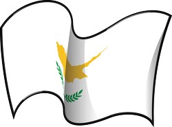 Cyprus wavy country flag clipart