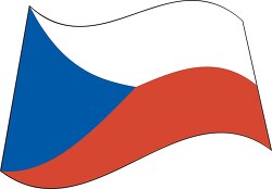 Czech Republic  flag flat design wavy clipart