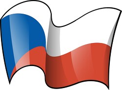 Czech Republic wavy country flag clipart