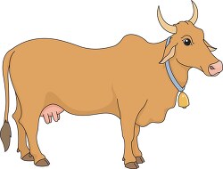dairy cow wearing bell clipart