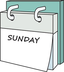 day week calendar sunday clipart