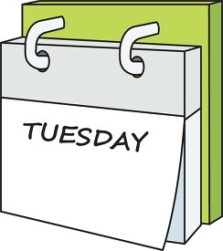 day week calendar tuesday clipart