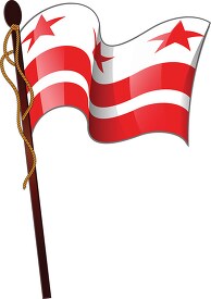 dc state flag on a flag pole