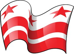 dc state flag waving clipart