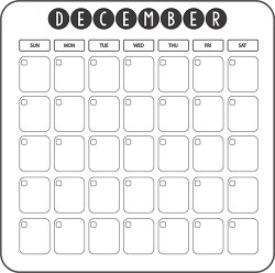 december calendar days week month clipart