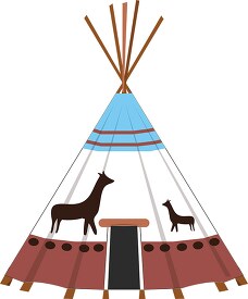 decorated native american tee pee clipart