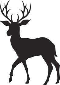 deer with antler silhouette clipart