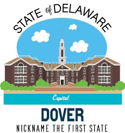 Delaware state capital Dover nickname first state clipart