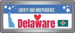 delaware state license plate with motto clipart