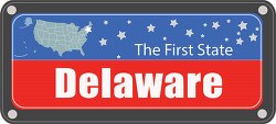 delaware state license plate with nickname clipart
