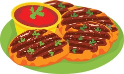 delicious barbecue with red sauce food clipart