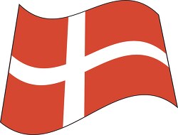 Denmark flag flat design wavy clipart