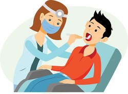 dentist checking teeth of a patient medical clipart