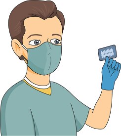 dentist holding patients x ray clipart