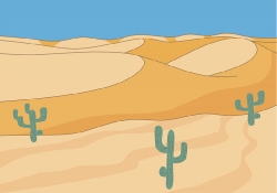 desert biome with cactus clipart