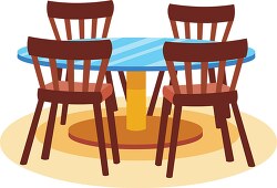 dining table chairs furniture clipart