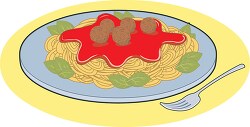 dinner plate with spaghetti clipart