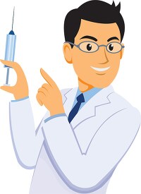 doctor holding injection clipart