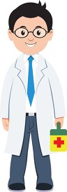 doctor holding medical first aid box clipart
