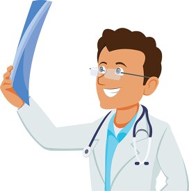 doctor looking at x ray clipart