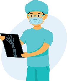doctor looking at x ray film clipart