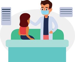 doctor performs an examination of patient in clinic clipart
