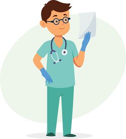 doctor with report medical clipart
