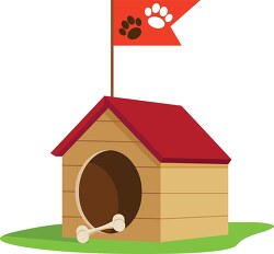 dog house with bone clipart