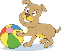 dog playing with ball clipart