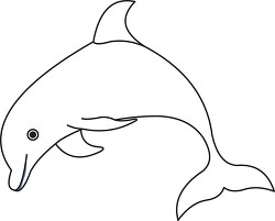 dolphin jumping black outline on white background