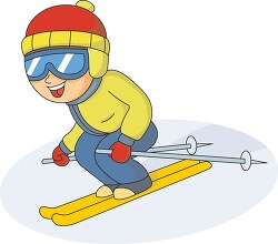 downhill skier with goggles