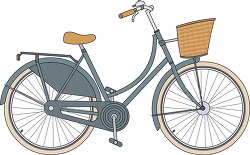 dutch bike with basket clipart