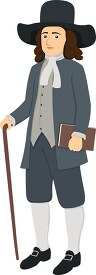 early american settler quakers man clothing clipart