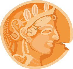 early athenian coin ancient greece clipart