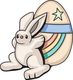 easter bunny holding egg on back