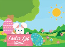 easter bunny with easter egg hunt sign clipart