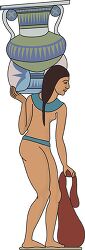 egyptian woman carries large vase