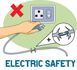 electrical safety frayed electric cord clipart