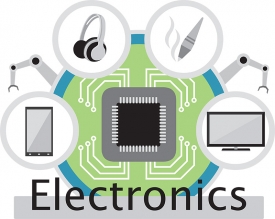 electronics and technology industry icons gray color