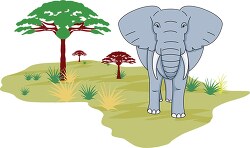elephant in african land africa clipart