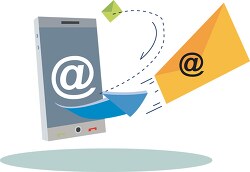 email sent from a cell phone clipart